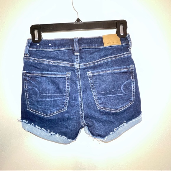American Eagle Next Level Stretch Hi Rise Shortie Raw Hem Shorts - Picture 8 of 16